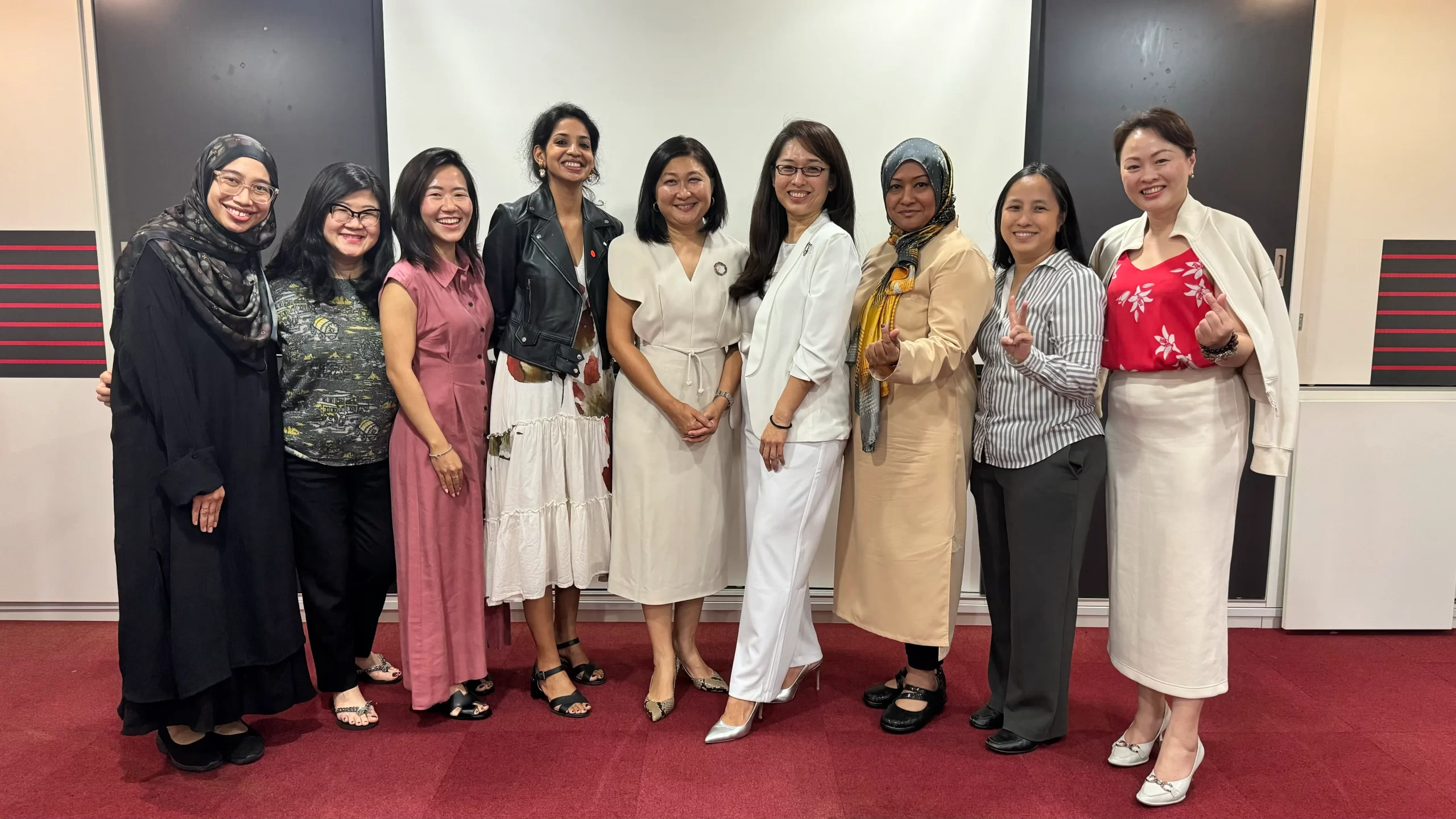 From Left to Right: Ms Liyana Sinwan, Ms Ong Soh Chin, Ms Kelley Wong, Ms Mrinalini Venkatachalam, Ms Junie Foo (Immediate Past President), Dr Seow Yian San, Mdm Noorfarahin Ahmad, Ms Bay Teck Cheng, Ms Diana Pang. Missing from photo: Ms Grishma Kewada, Dr June Goh and Ms Paige Parker.